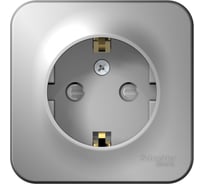 Розетка Systeme Electric Blanca о/у без пласт. алюминий с/з со шт., 16А BLNRA011103