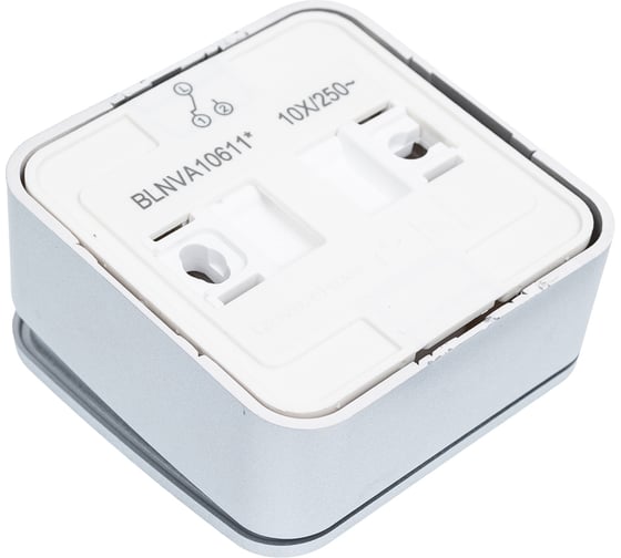 1-клавишный переключатель Systeme Electric Blanca о/у, с изол. пласт. алюминий, с подсветкой 10А BLNVA106113