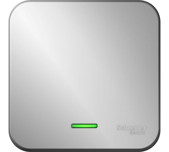1-клавишный переключатель Systeme Electric Blanca о/у, с изол. пласт. алюминий, с подсветкой 10А BLNVA106113