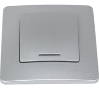 1-клавишный переключатель Systeme Electric Blanca с/у алюминий, с подсветкой, 10А BLNVS010613