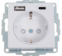 Розетка Systeme Electric AtlasDesign 16А с 2 Usb A+A, 5В/2,4 А, 2x5В/1,2 А белый ATN000132