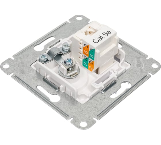 Розетка Systeme Electric Glossa белый TV+RJ45, кат.5E GSL000189