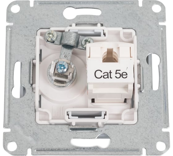 Двойная ТВ + компьютерная розетка Systeme Electric Glossa RJ45, кат. 5Е, механизм, алюминий GSL000389