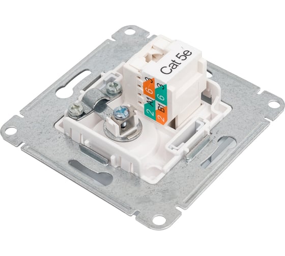Двойная ТВ + компьютерная розетка Systeme Electric Glossa RJ45, кат. 5Е, механизм, алюминий GSL000389