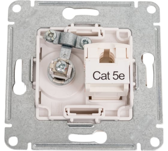 Двойная ТВ + компьютерная розетка Systeme Electric Glossa RJ45, кат. 5Е, механизм, молочный GSL000989