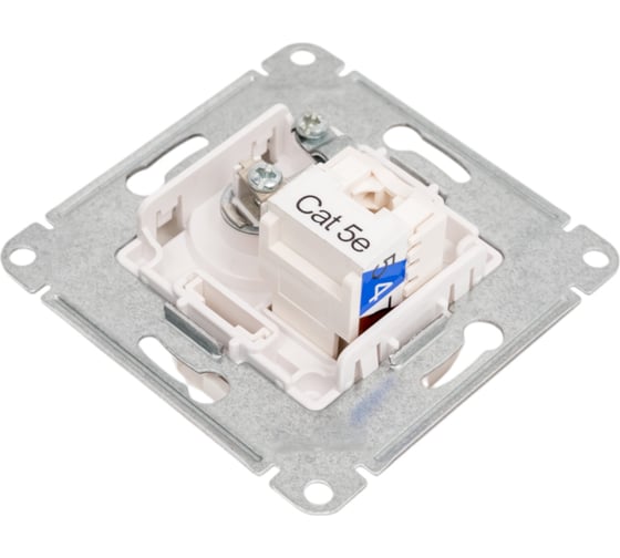 Двойная ТВ + компьютерная розетка Systeme Electric Glossa RJ45, кат. 5Е, механизм, молочный GSL000989