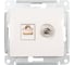 Двойная ТВ + компьютерная розетка Systeme Electric Glossa RJ45, кат. 5Е, механизм, молочный GSL000989 1