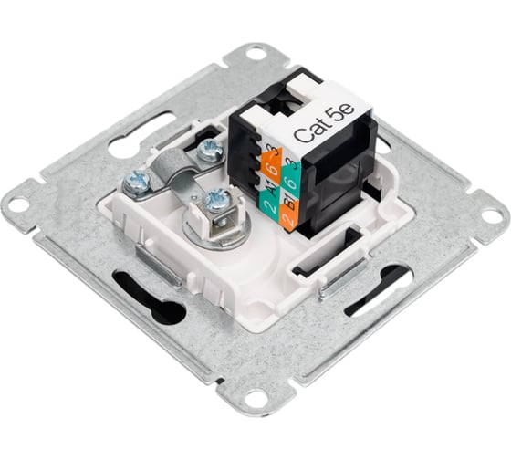 Двойная ТВ + компьютерная розетка Systeme Electric Glossa RJ45, кат. 5Е, механизм, антрацит GSL000789