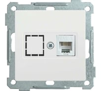 Компьютерная розетка IEK BOLERO РК10-1-Б RJ45, Cat 5e, белый EKB15-01-K01