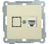 Компьютерная розетка IEK BOLERO РК10-1-Б RJ45 Cat 5e, кремовый EKB15-01-K33