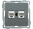 2-ая компьютерная розетка IEK BOLERO РК10-2-Б RJ45, Cat 5e, антрацит EKB25-K95 1