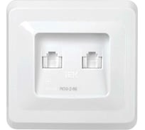 РК10-2-ВБ Розетка 2-ая комп. RJ45 Cat5e ВЕГА GENERICA белый EKV25-K01-DM