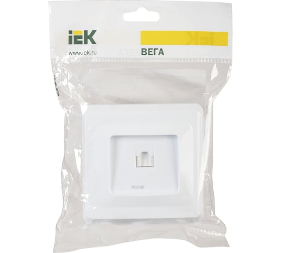 1-ая компьютерная розетка IEK ВЕГА РК10-ВБ RJ45, Cat 5e, белый EKV15-K01-DM