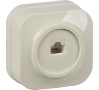 1-ая компьютерная розетка IEK GLORY РК10-ХК открытой установки, кремовый EKH10-K33