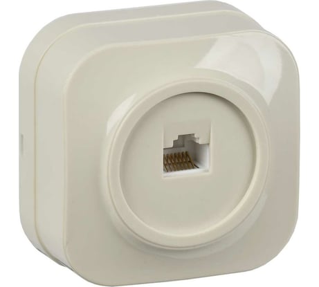 1-ая компьютерная розетка IEK GLORY РК10-ХК открытой установки, кремовый EKH10-K33