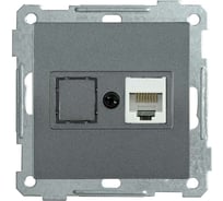 Компьютерная розетка IEK BOLERO РК11-1-Б RJ45, Cat 6, антрацит EKB16-01-K95