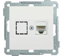 Компьютерная розетка IEK BOLERO РК11-1-Б RJ45, Cat6, белый EKB16-01-K01