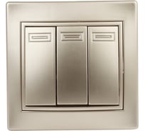 Выключатель Intro Plano 1-106-04 тройной, 10А-250В, IP20, СУ, шампань, Б0053793