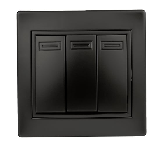 Выключатель Intro Plano 1-106-05 тройной, 10А-250В, IP20, СУ, антрацит, Б0053795