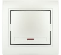 Выключатель Intro Plano 1-102-06 одноклавишный с подсветкой, 10А-250В, IP20, СУ, перламутр, Б0053736