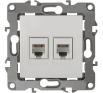 Телефонная розетка ЭРА 12-3106-02 двойная 2XRJ11, IP20, слоновая кость, Б0014718