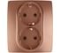 Розетка ЭРА 12-2104-14 2x2P+E Schuko со шторками, 16A-250В, IP20, медь, Б0019333 1