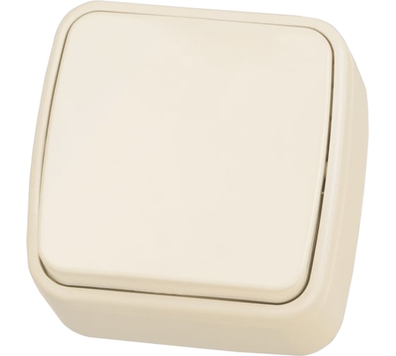 Выключатель слоновая кость 1-клавишный открытой установки TDM ELECTRIC IP20 10А, серия "Дача" Народная SQ1824-0014