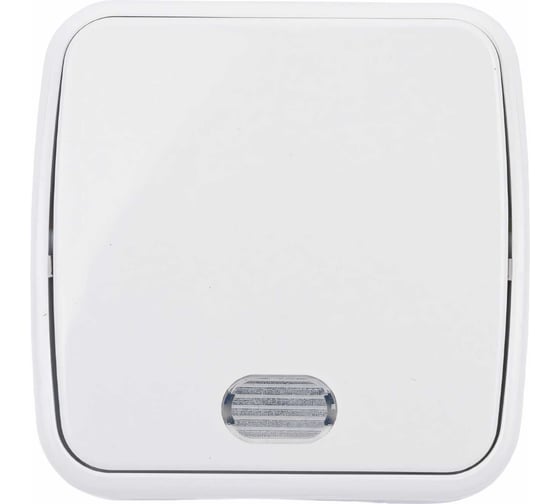 1-клавишный выключатель TDM ELECTRIC открытой установки с подсветкой IP20 10А, белый "Дача" Народная SQ1824-0005