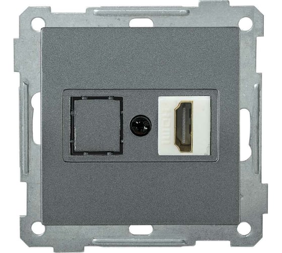 Розетка HDMI РHDMI-0-Б BOLERO антрацит IEK EHB10-K95