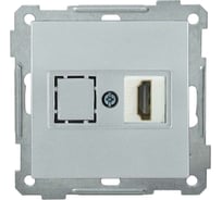 Розетка HDMI РHDMI-0-Б BOLERO, серебряный IEK EHB10-K23