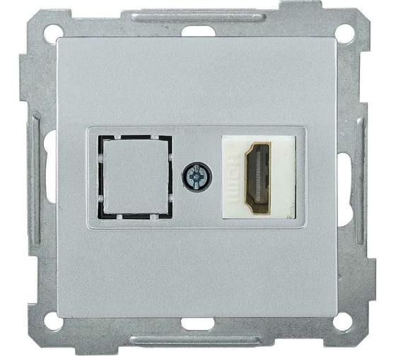 Розетка HDMI РHDMI-0-Б BOLERO, серебряный IEK EHB10-K23