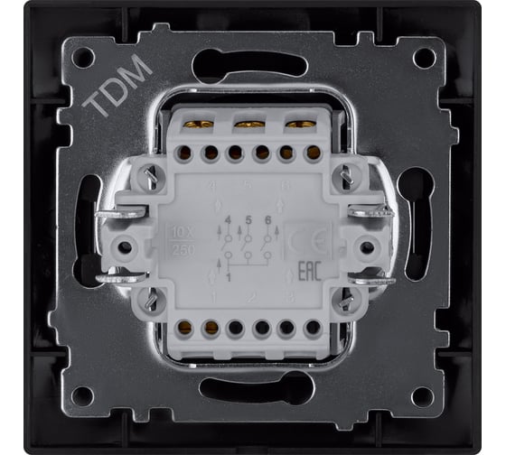 3-клавишный выключатель TDM ELECTRIC Лама 10А графит SQ1815-0603