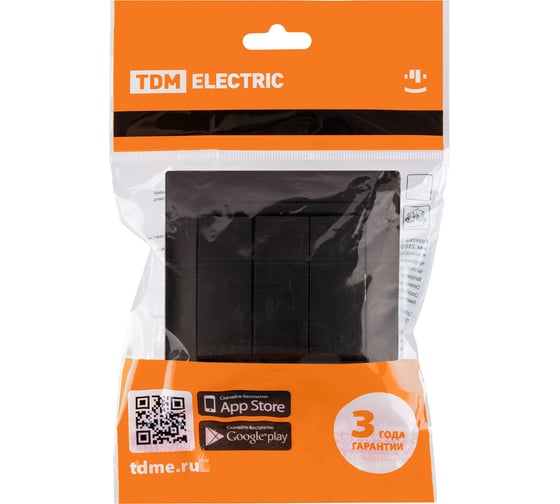 3-клавишный выключатель TDM ELECTRIC Лама 10А графит SQ1815-0603