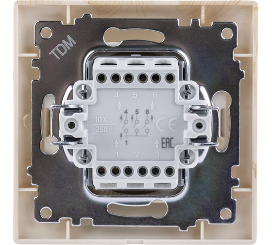 Выключатель TDM ELECTRIC 3-х кл. 10А сосна серии "Лама" SQ1815-0303