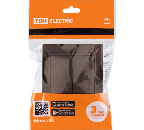 2-клавишный выключатель TDM ELECTRIC Лама 10А шоколад SQ1815-0502