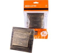 1-клавишный выключатель с подсветкой TDM ELECTRIC Лама 10А старинная бронза SQ1815-0746