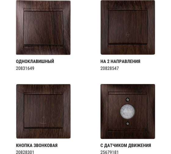 2-х клавишный выключатель TDM ELECTRIC Лама 10А венге SQ1815-0402