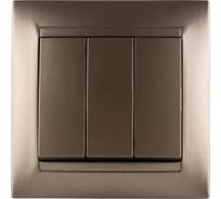 Выключатель 3-х клавишный TDM ELECTRIC 10А бронза серия "Лама" SQ1815-0703