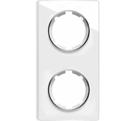 Стеклянная рамка OneKeyElectro Garda (для серии Florence) 2 поста, вертикальная, цвет белый 2234944