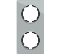 Стеклянная рамка OneKeyElectro Garda (для серии Florence) 2 поста, вертикальная, цвет серый 2234948