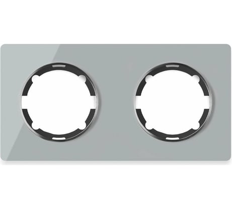 Стеклянная рамка OneKeyElectro Garda (для серии Florence) 2 поста, цвет серый 2234935