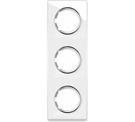 Стеклянная рамка OneKeyElectro Garda (для серии Florence) 3 поста, вертикальная, цвет белый 2234945