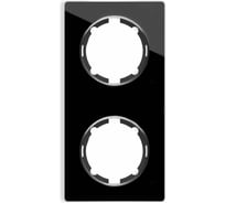 Стеклянная рамка OneKeyElectro Garda (для серии Florence) 2 поста, вертикальная, цвет чёрный 2234950