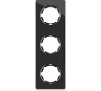 Стеклянная рамка OneKeyElectro Garda (для серии Florence) 3 поста, вертикальная, цвет чёрный 2234951