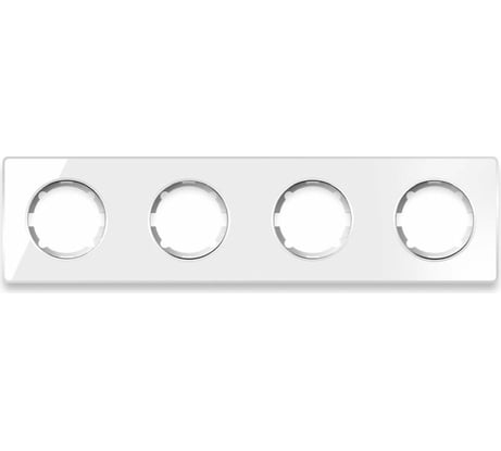 Стеклянная рамка OneKeyElectro Garda (для серии Florence) 4 поста, цвет белый 2234927