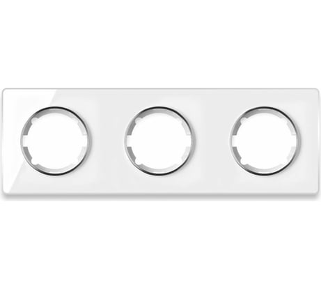 Стеклянная рамка OneKeyElectro Garda (для серии Florence) 3 поста, цвет белый 2234926