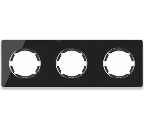 Стеклянная рамка OneKeyElectro Garda (для серии Florence) 3 поста, цвет чёрный 2234941
