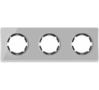 Стеклянная рамка OneKeyElectro Garda (для серии Florence) 3 поста, цвет серый 2234936