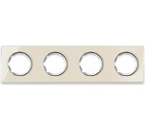 Стеклянная рамка OneKeyElectro Garda (для серии Florence) 4 поста, цвет бежевый 2234932