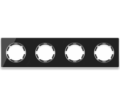 Стеклянная рамка OneKeyElectro Garda (для серии Florence) 4 поста, цвет чёрный 2234942